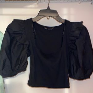 Zara puffer sleeve top